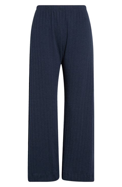Pointelle Crop Wide Leg Pants