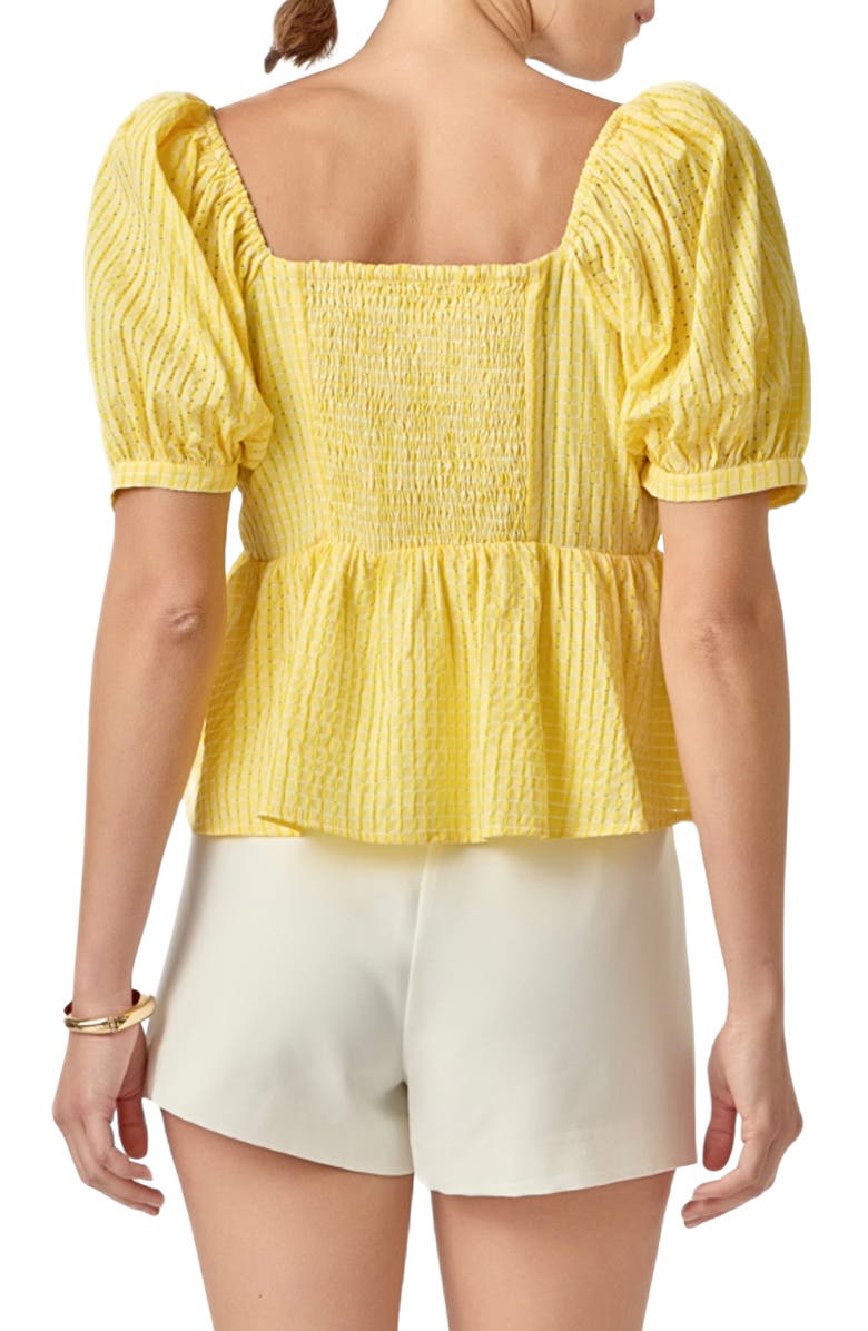 English Factory Puff Sleeve Top, Alternate, color, Yellow