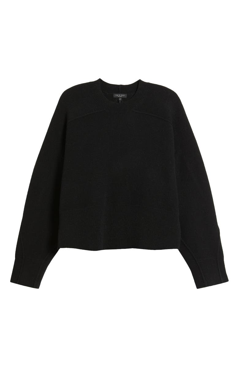 rag & bone Bridget Crewneck Wool Blend Sweater, Alternate, color, Black