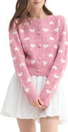 All in Favor Heart Jacquard Cardigan