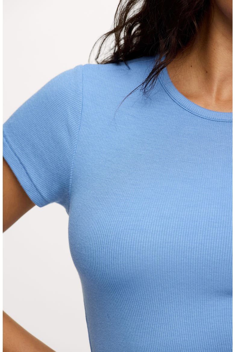 Slinky Rib Crewneck T-Shirt, Alternate, color, HARBOR