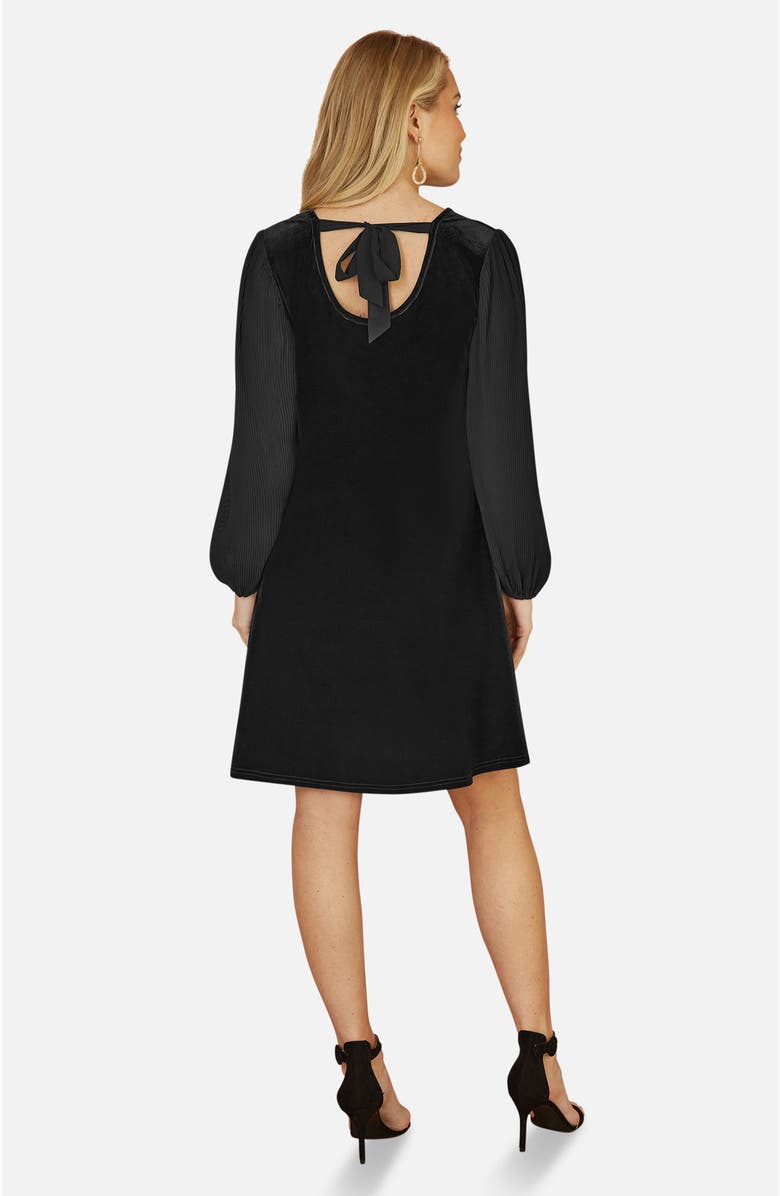 Yumi Velvet Tunic Dress, Alternate, color, Black