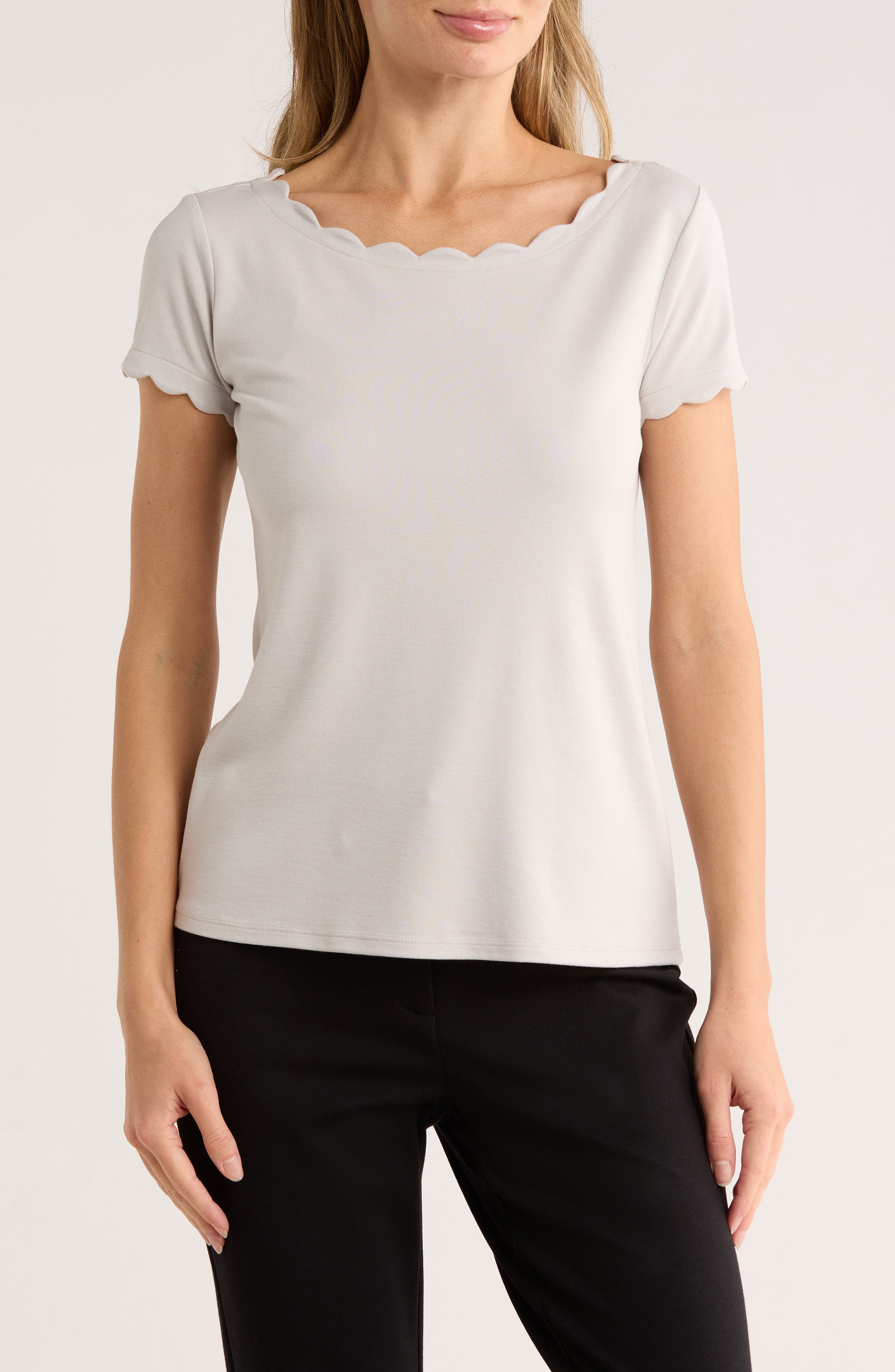 Scalloped Knit T-Shirt - image 3