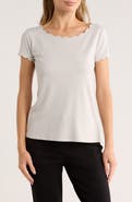 T Tahari Scalloped Knit T-Shirt