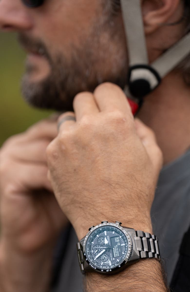 Citizen Promaster Skyhawk Eco-Drive Chronograph Bracelet Watch, 43mm, Alternate, color, Gray