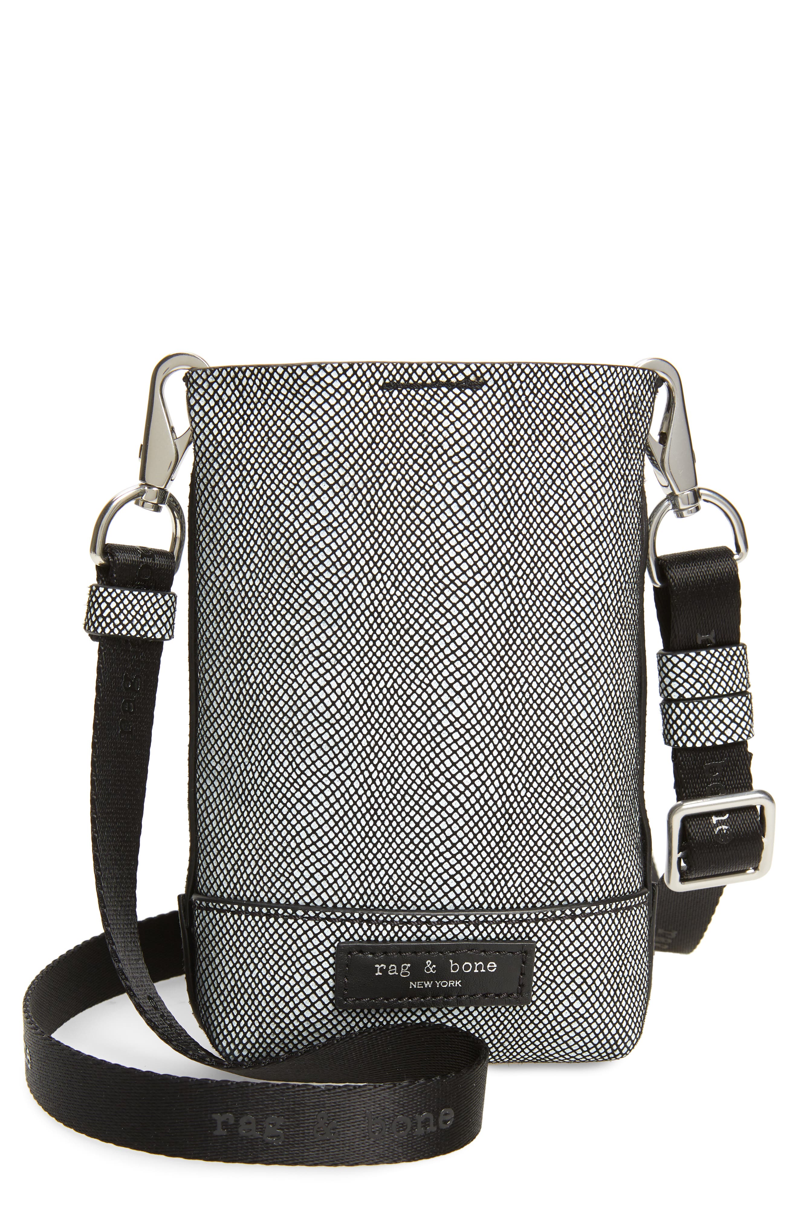 rag & bone Walker Snake Embossed Leather Crossbody Bag, Main, color, 