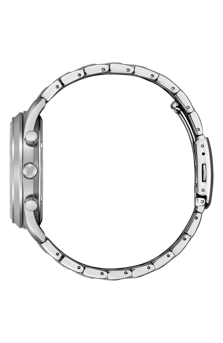 Citizen Eco Drive Chronograph Stainless Steel Bracelet Watch, 43mm, Alternate, color, Silver