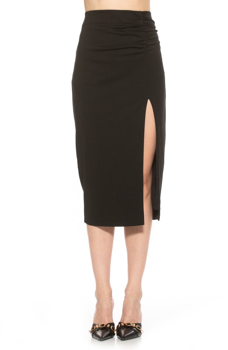Alexia Admor Zayla Ruched Pencil Skirt, Main, color, Black