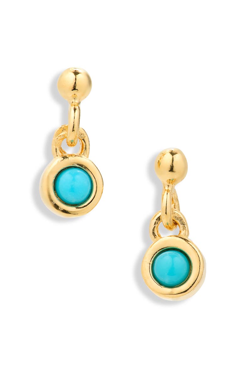 Demi-Fine Turquoise Drop Earrings, Main, color, TURQUOISE MULTI