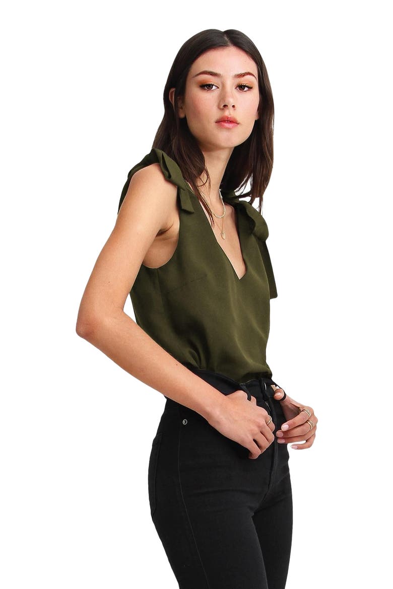 Feel For You V-Neck Top, Alternate, color, Military