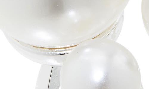 Nordstrom Rack Faux Pearl Cluster Ring In Silver