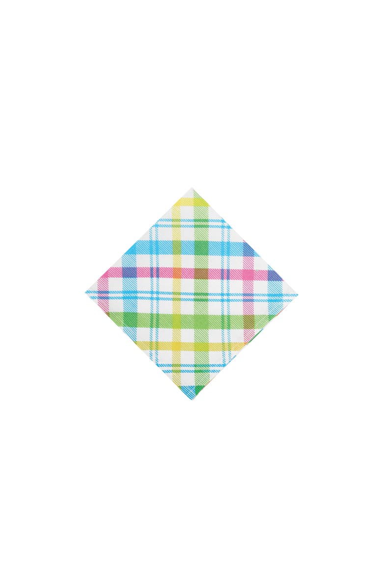 C&F Home Easter Spring Blossom Pastels Plaid Printed Cloth Napkins Set of 6, Main, color, Red