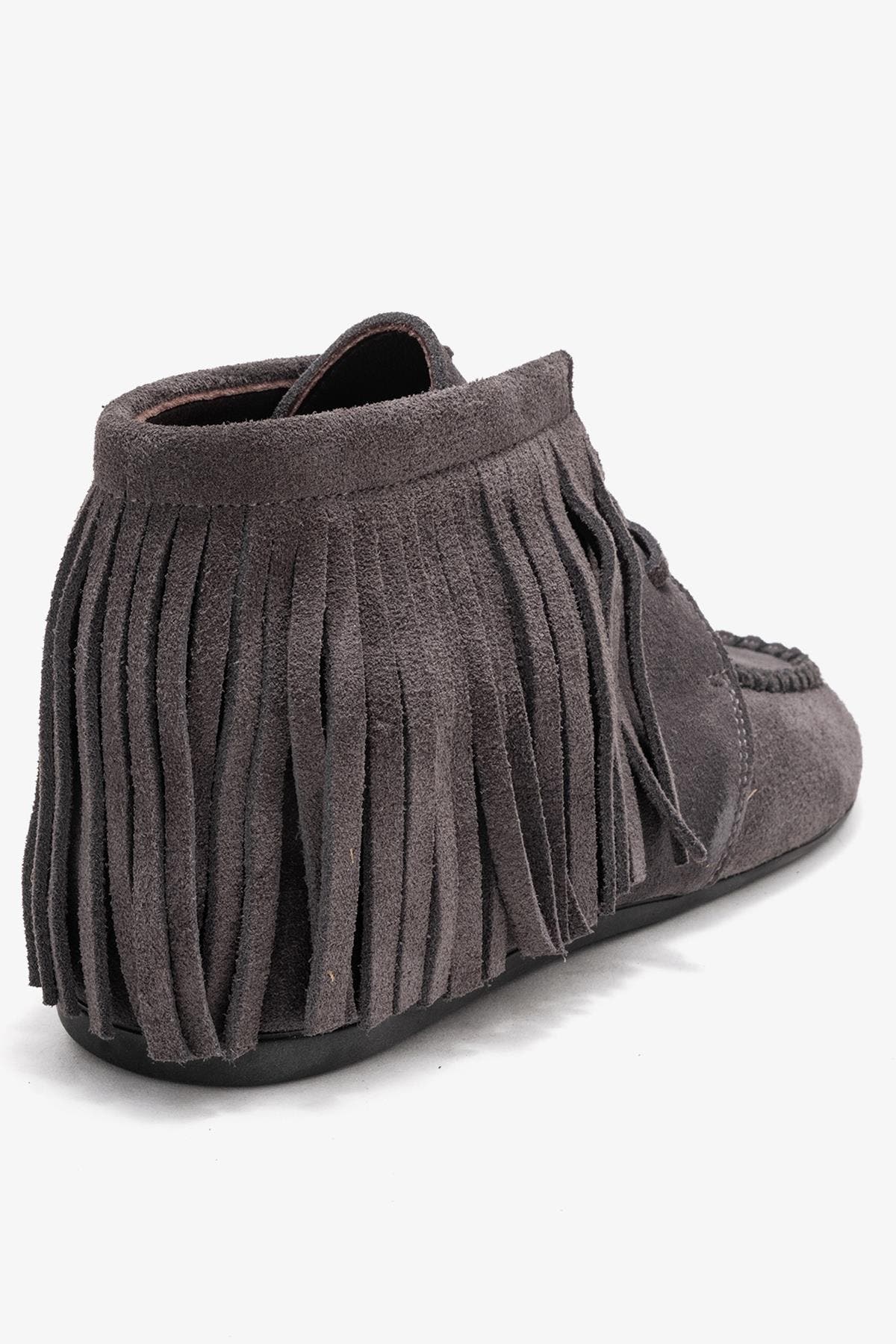 Forever & Always Shoes Raux Leather Ankle Boot, Alternate, color, Smoke Suede Leather