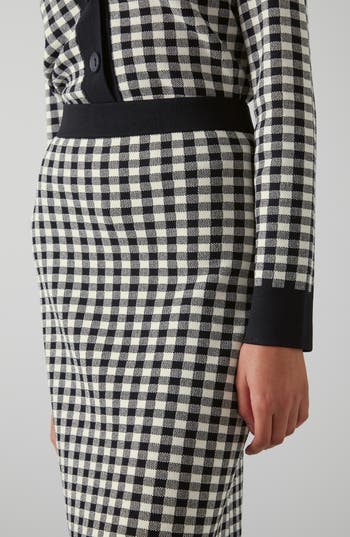 Lk Bennett Lea Check Skirt In Black