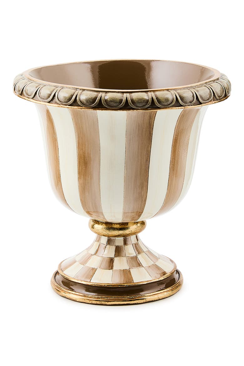 Mocha Stripe Tabletop Urn, Main, color, MOCHA