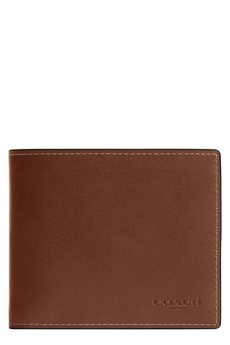 3-in-1 Leather Bifold Wallet, Main, color, REDWOOD.