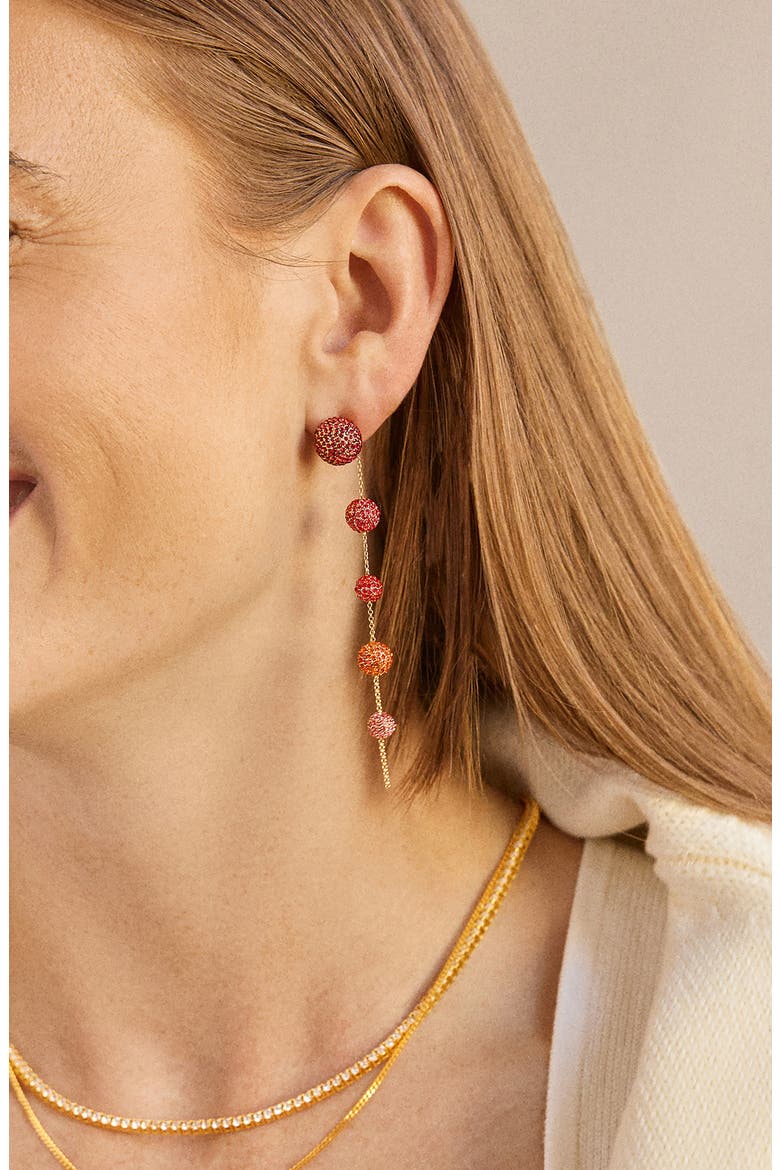 Blair Pavé Earrings, Alternate, color, RED