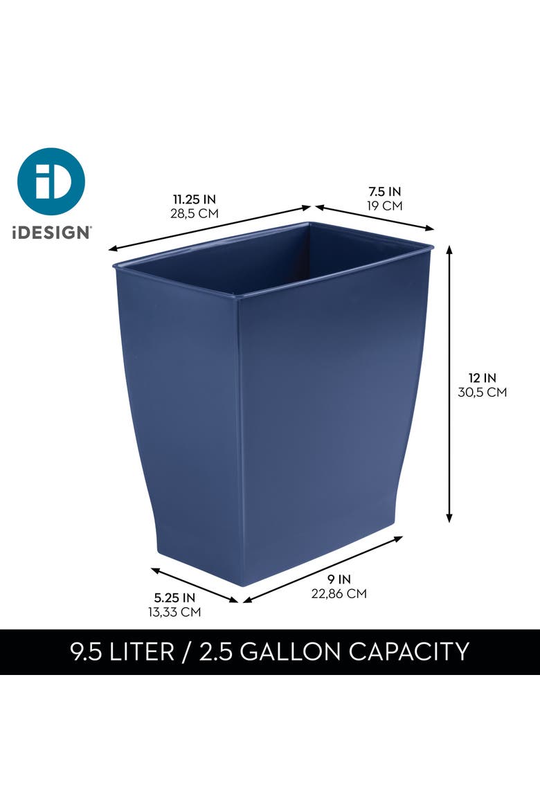 Rectangular Trash Can, 2.5 Gallon / 9.5 Liter, 4-Pack, Navy, Made in USA, Alternate, color, Navy