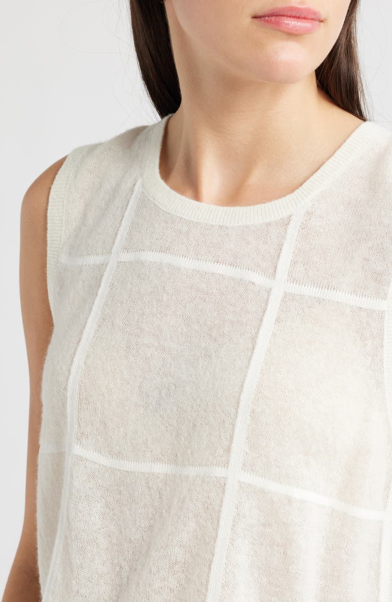 COS Windowpane Check Cotton Wool & Alpaca Blend Tank Top, Alternate, color, 