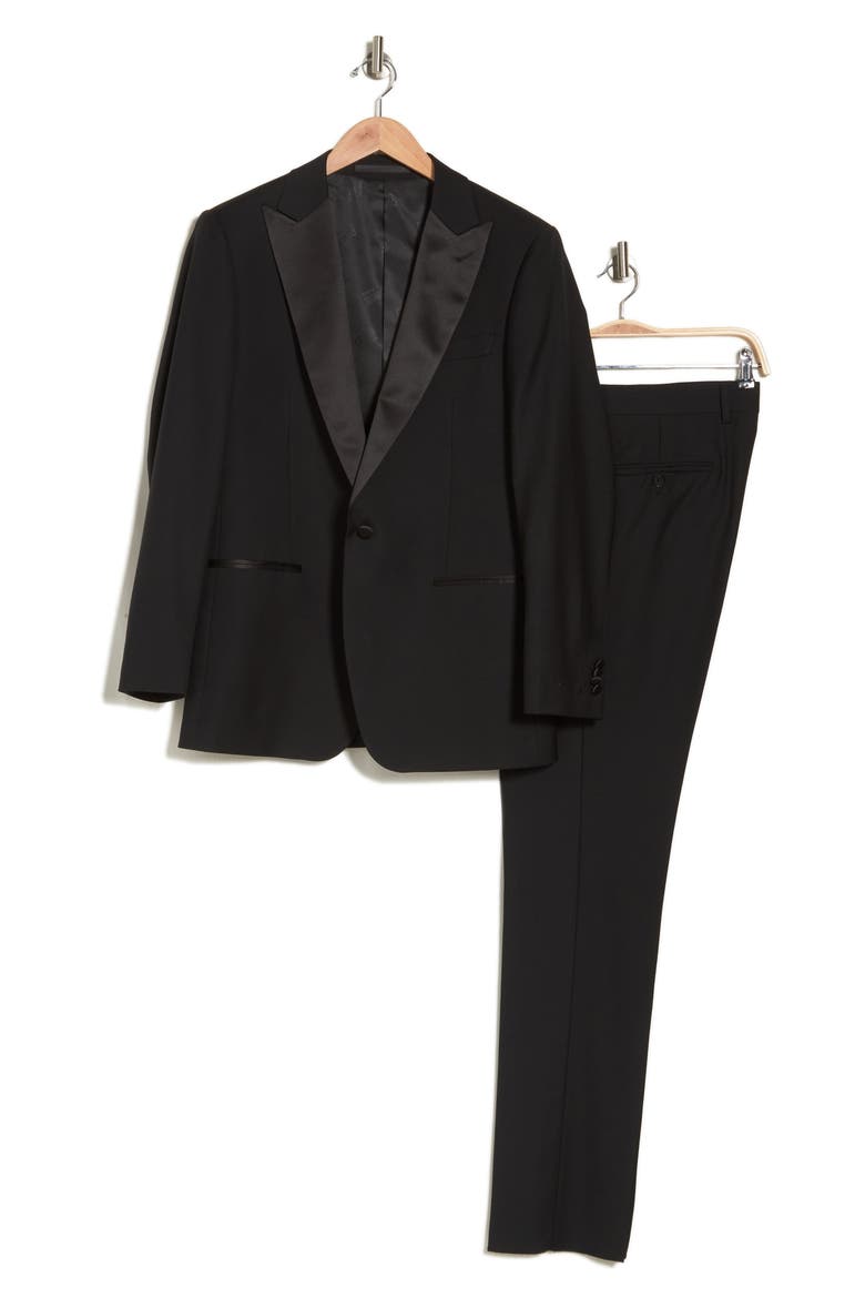 Solid Wool Tuxedo, Alternate, color, BLACK