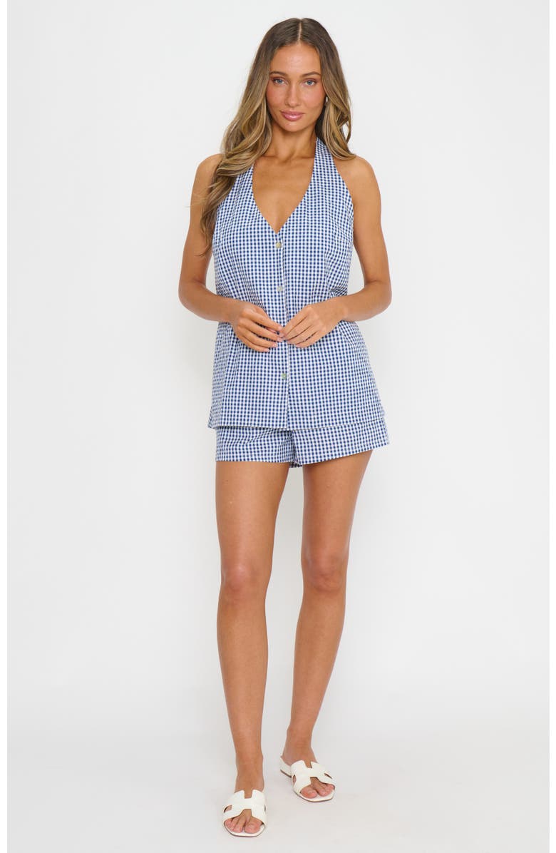 Show Me Your Mumu Hillary Halter Top, Alternate, color, Navy Gingham