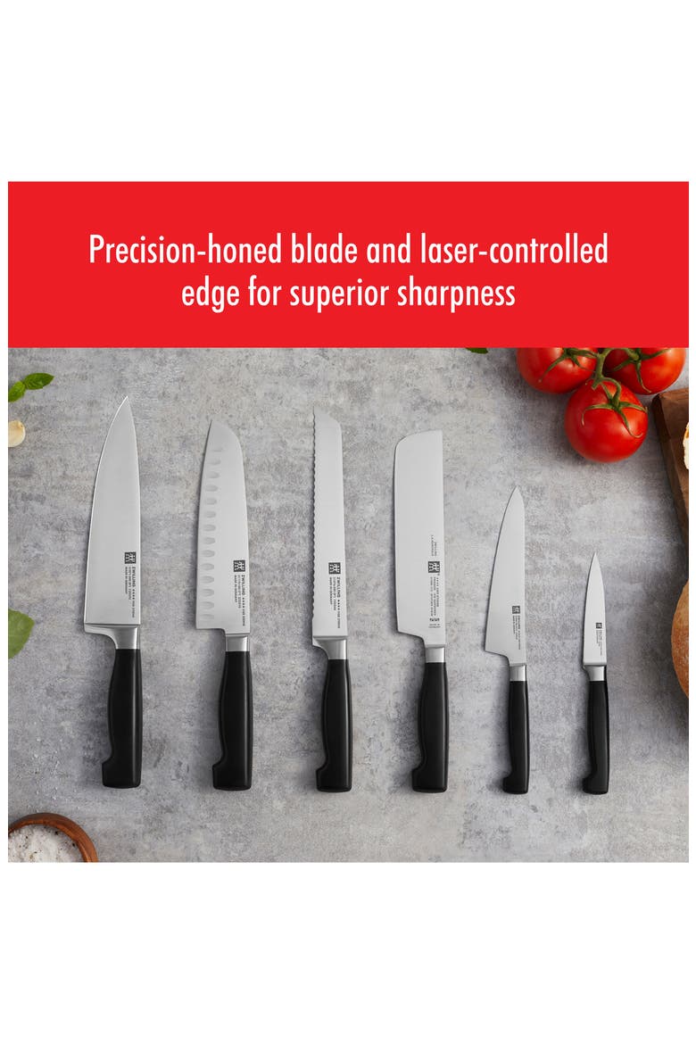 Four Star 7-Inch Hollow Edge Santoku Knife, Alternate, color, STAINLESS STEEL