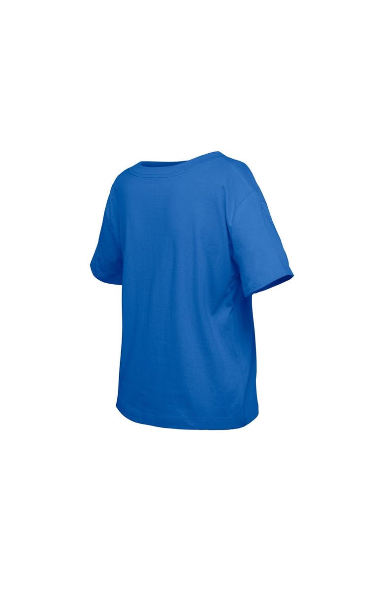 New Era Girl's Youth New Era  Royal Edmonton Oilers Flip Sequin T-Shirt, Alternate, color, Royal