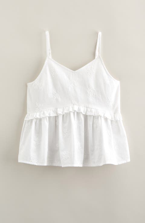 Kids' Floral Embroidered Cotton Camisole (Big Kid)