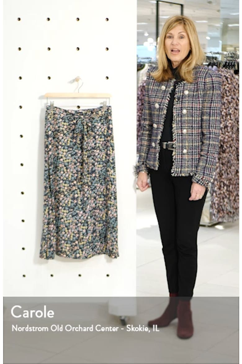 Tie Waist Floral Print Midi Skirt video
