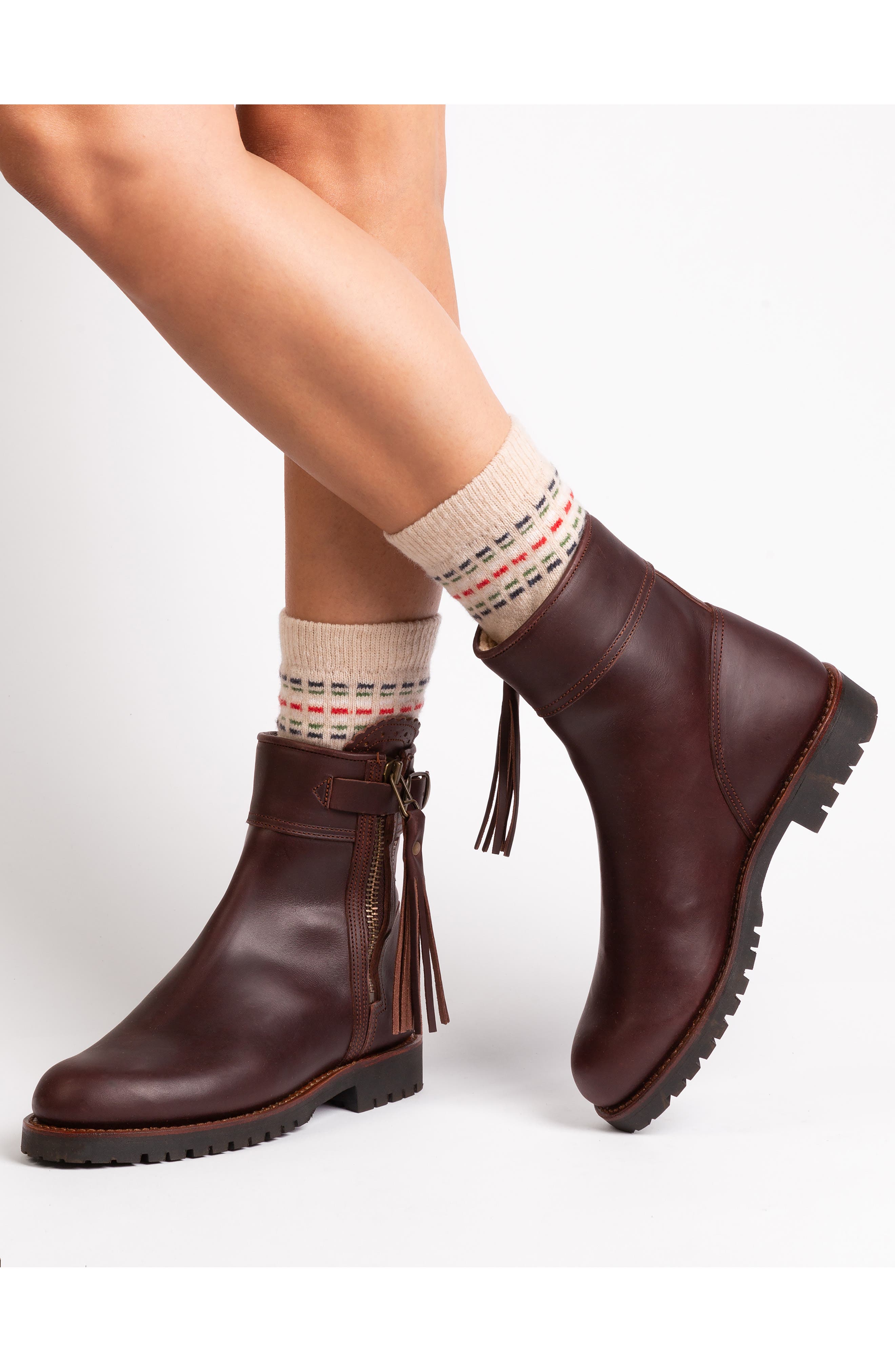 Lea Tassel Bootie, Alternate, color, CONKER