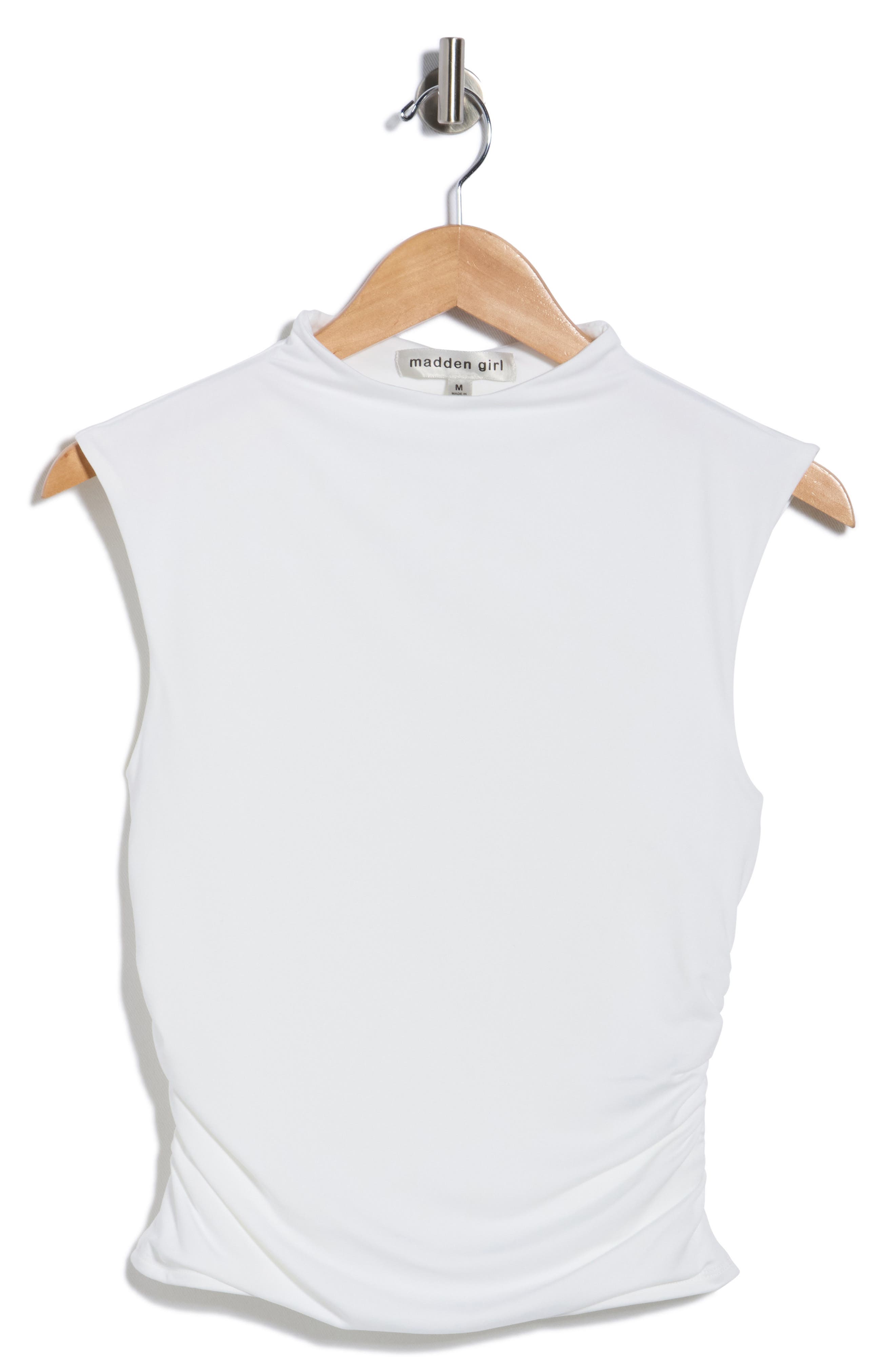 Madden Girl Funnel Neck Cap Sleeve Top
