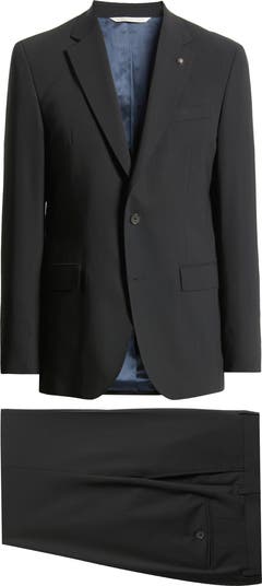 Jack Victor Stacie Trim Fit Solid Black Wool Suit | Nordstrom