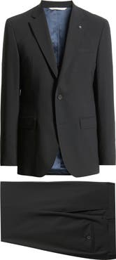 Jack Victor Stacie Trim Fit Solid Black Wool Suit