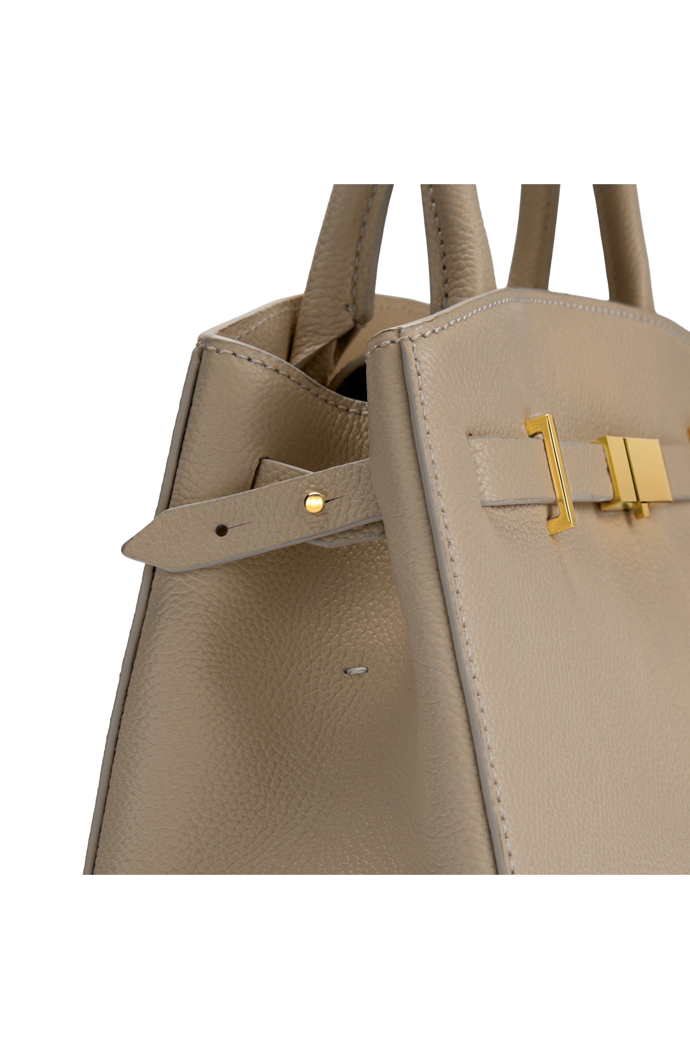 DeMellier The Small Hudson Leather Tote, Alternate, color, Light Taupe