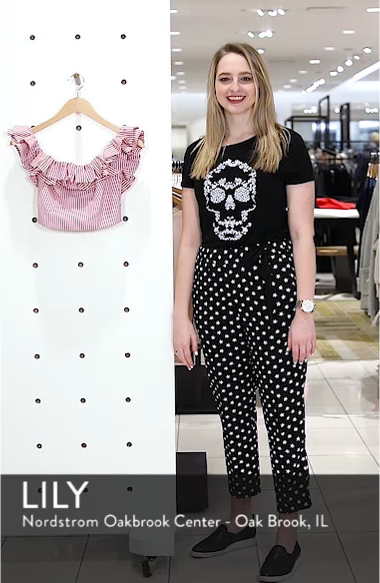 Anzio Off the Shoulder Ruffle Crop Top, sales video thumbnail