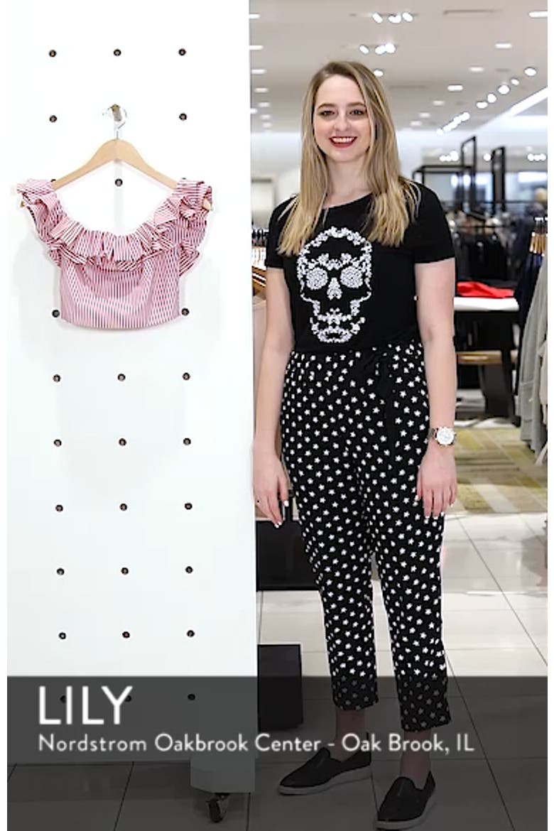 Anzio Off the Shoulder Ruffle Crop Top video