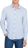 CONSTRUCT Slim Fit Round Geometric Stretch Button-Up Shirt