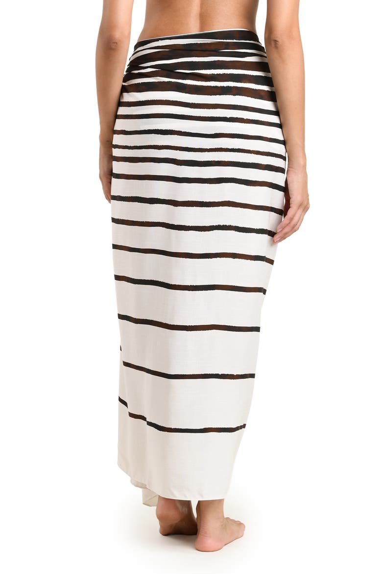 Driftwood Stripe Cover-Up Pareo, Alternate, color, ESPRESSO
