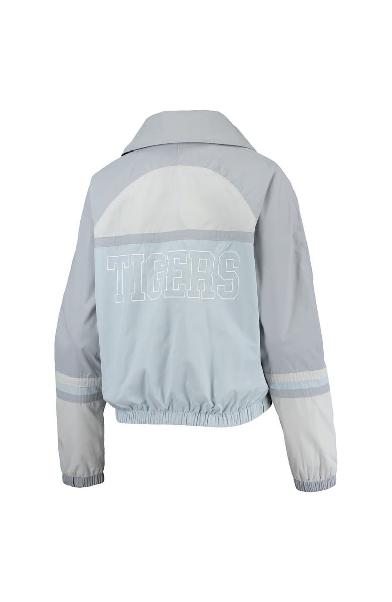 THE WILD COLLECTIVE Women's The Wild Collective Navy Detroit Tigers Colorblock Track Raglan Full-Zip Jacket, Alternate, color, Light Blue