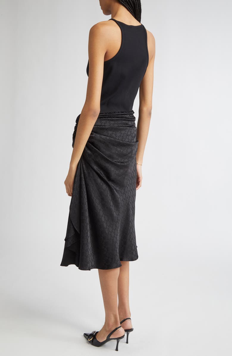 Givenchy Mixed Media Midi Dress, Alternate, color, Black