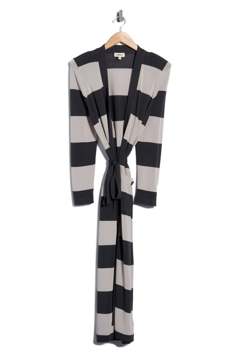 Berlin Duster Cardigan, Main, color, DARK SLATE/ LIGHT GREY STRIPE