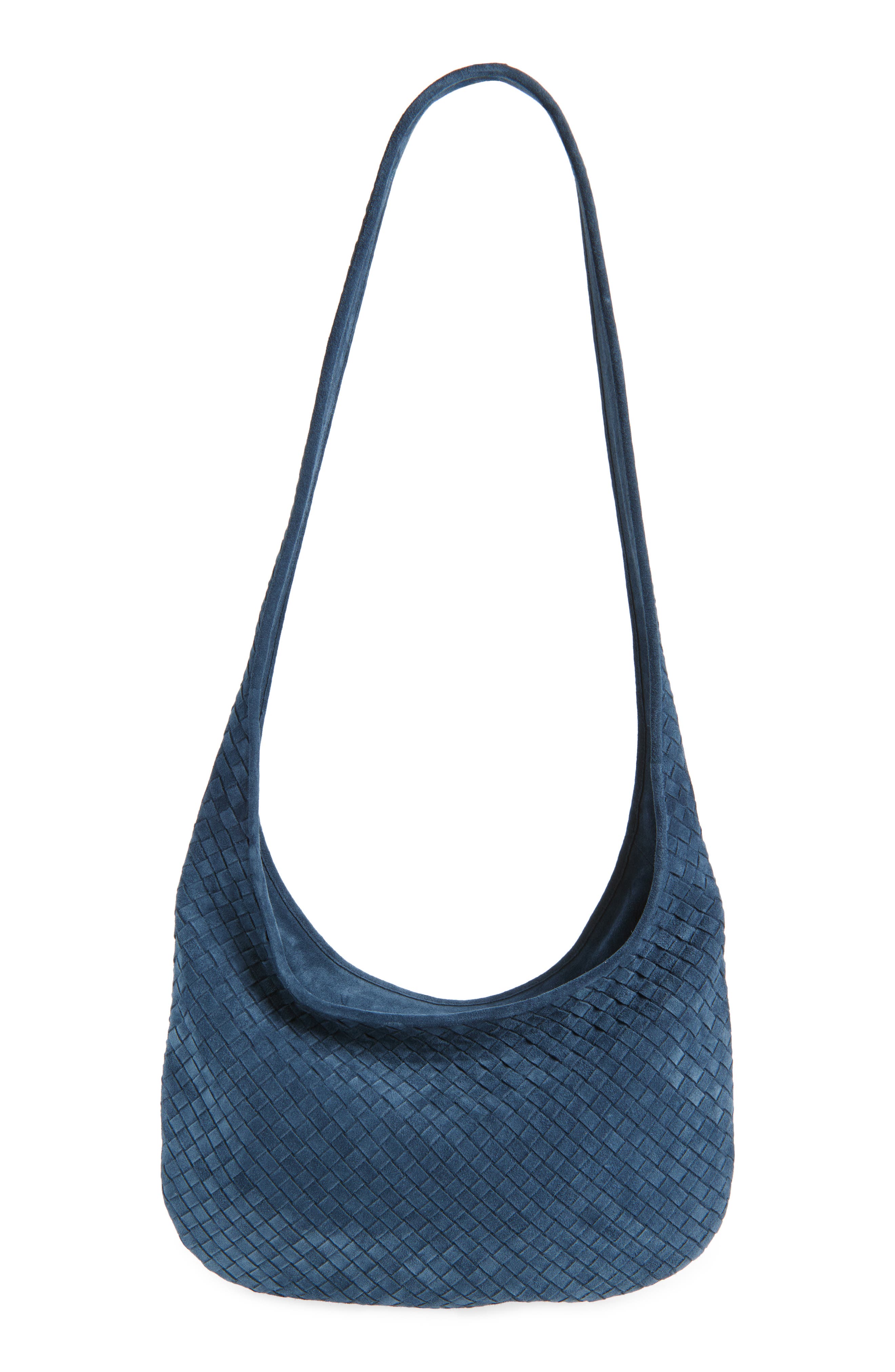 Bottega Veneta Veneto Intrecciato Leather Messenger Bag, Alternate, color, Neptune-Silver