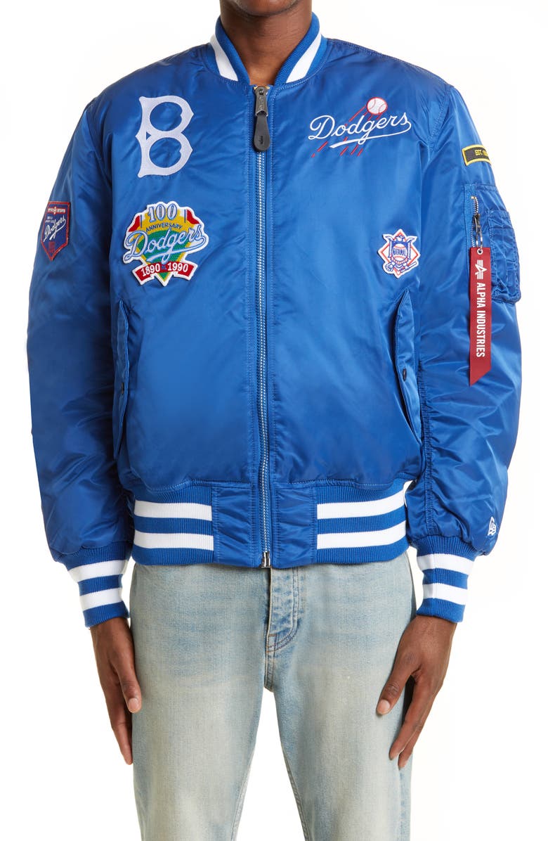 New Era Alpha Baseball Patch Bomber Jacket, Main, color,