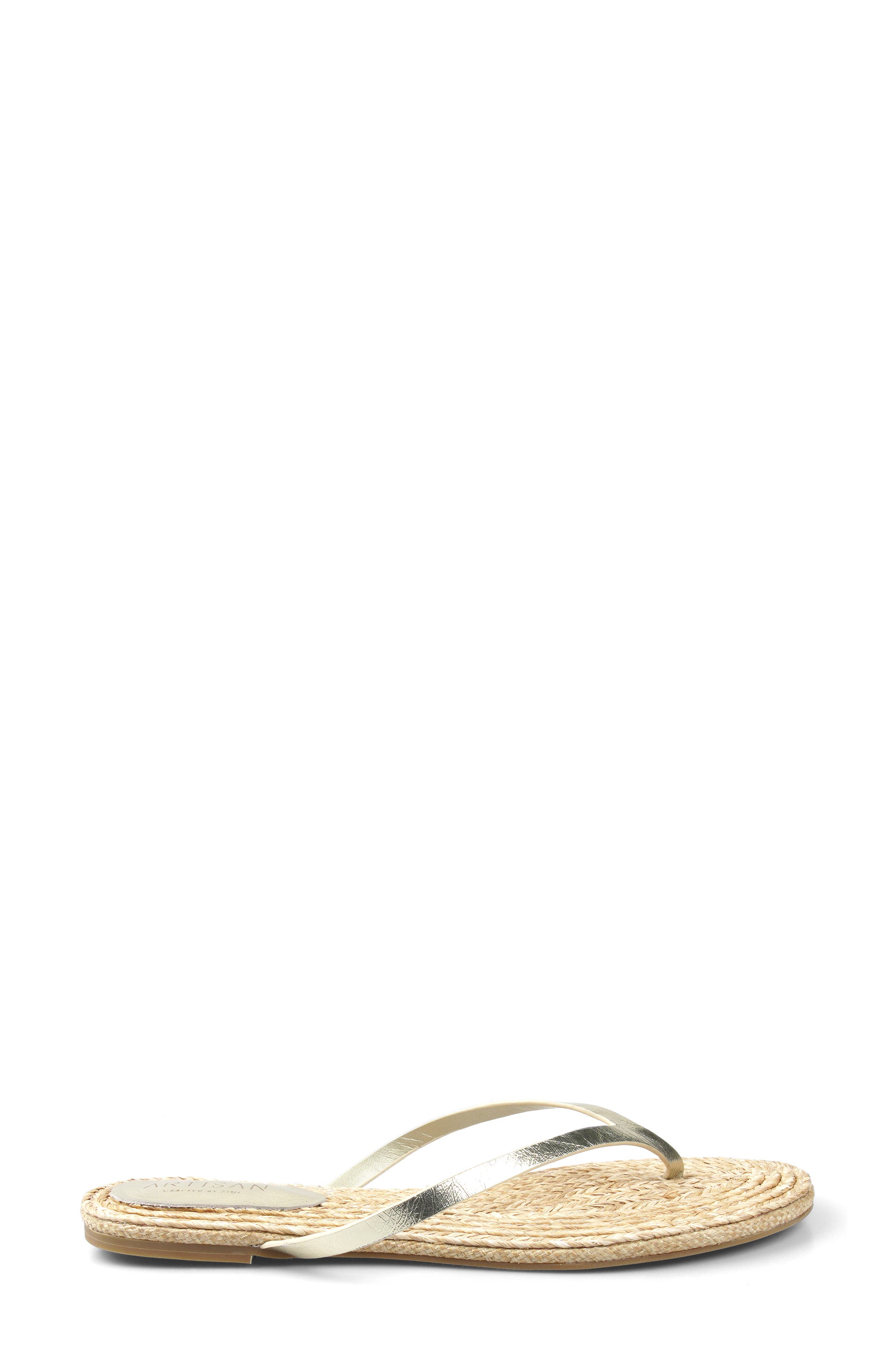 Esterr Leather Flip Flop, Alternate, color, GOLD LEATHER