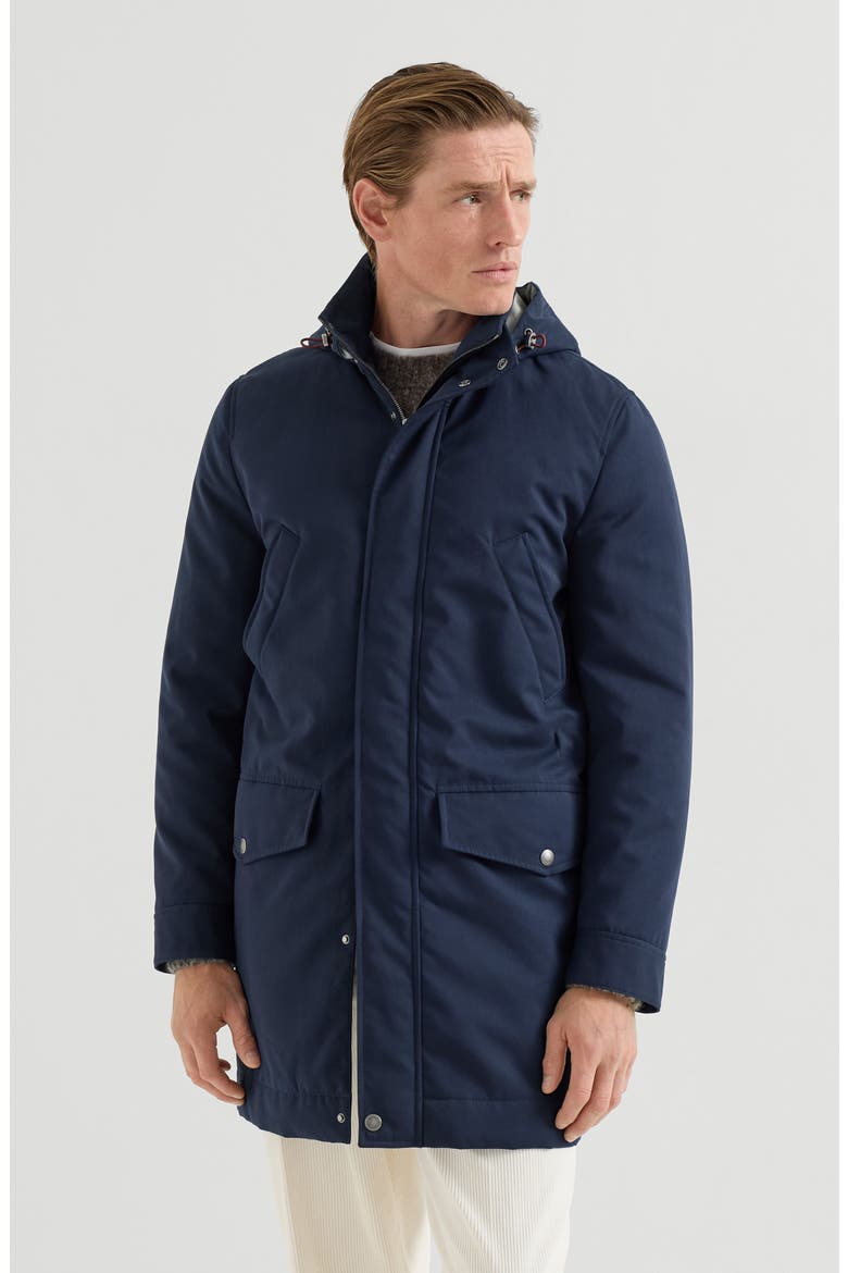 Water-resistant microfiber parka with Thermore® padding and detachable hood, Main, color, Navy Blue