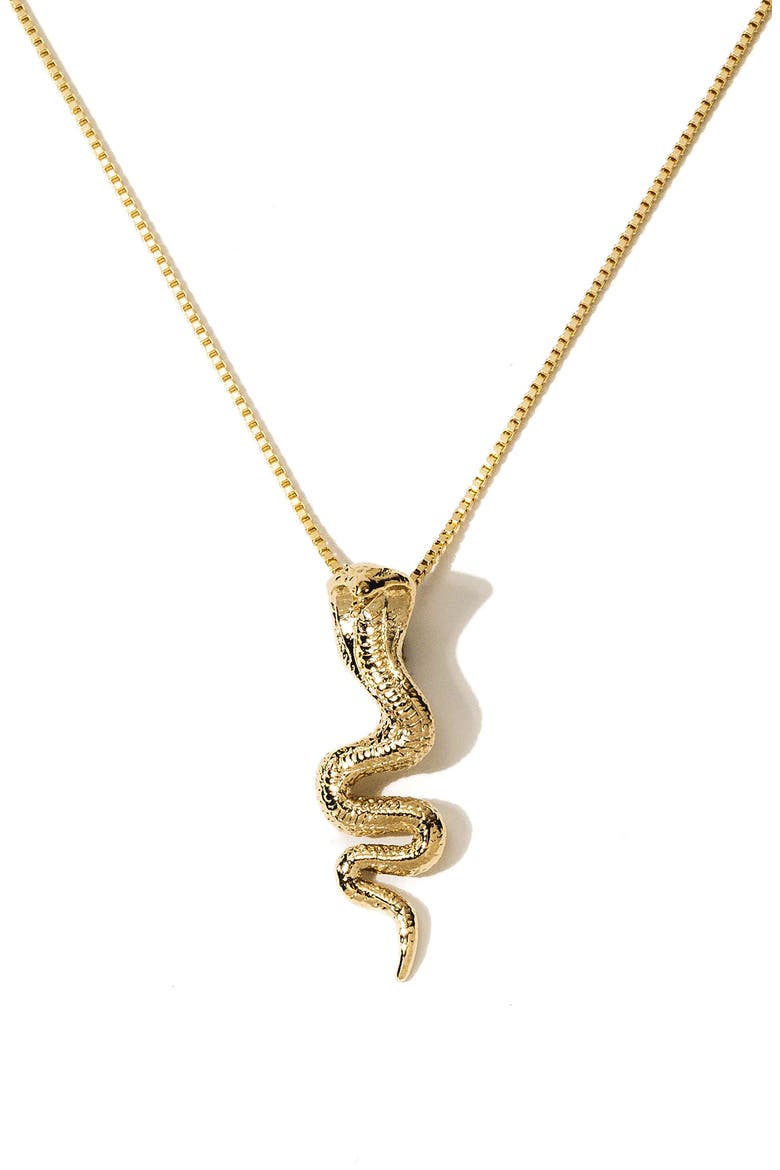 Cobra Pendant Necklace, Main, color, GOLD