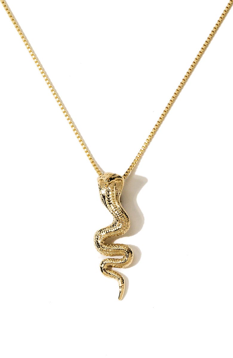 Child of Wild Cobra Pendant Necklace, Main, color, Gold