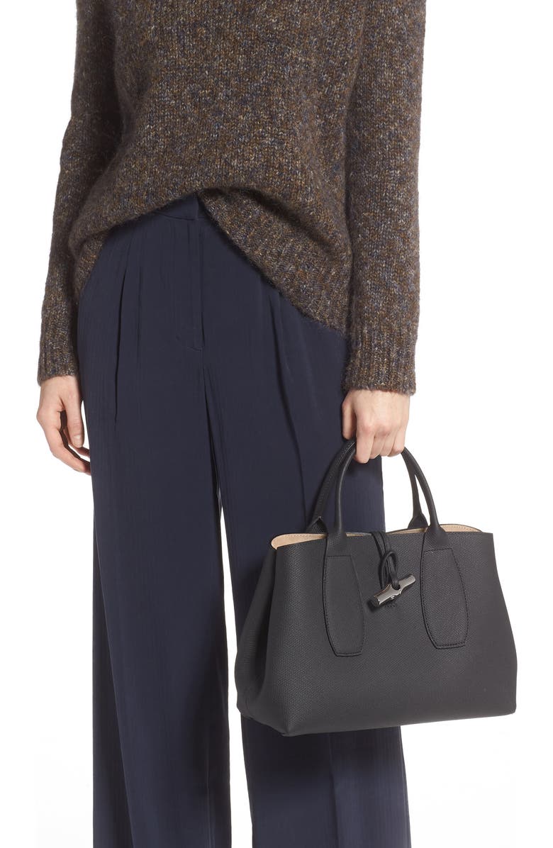 Longchamp Medium Roseau Leather Tote, Alternate, color,