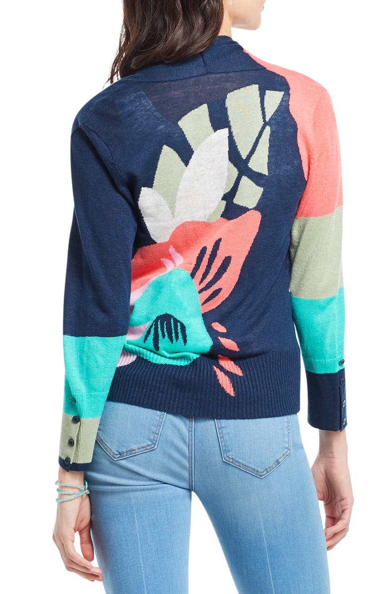 NIC+ZOE Bursting Petals Knit Cardigan, Alternate, color, 