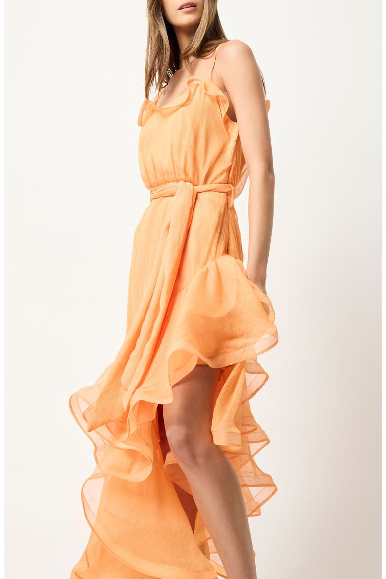 Elliate Maldives Ruffle Asymmetric Maxi Dress, Alternate, color, MANGO
